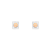 Square Globe 1 micron gold plated silver earrings